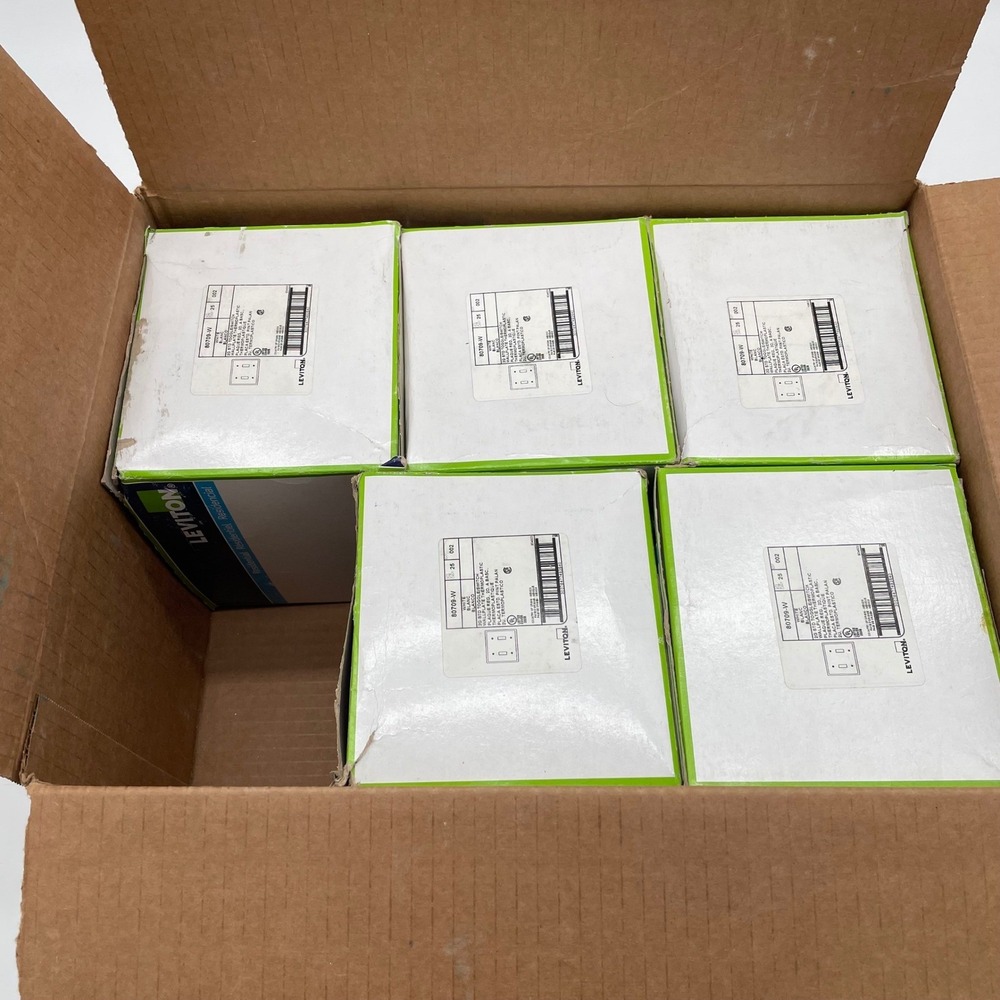 Leviton 80709-W White 2-Gang Toggle Wallplate Lot of 5 Boxes Bulk 125 Count